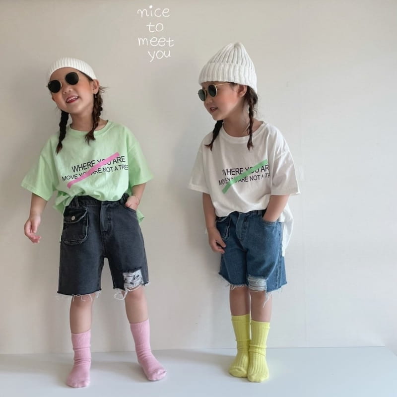 NICE TO MEET YOU - Korean Children Fashion - #Kfashion4kids - Cross Boxy Tee - 9