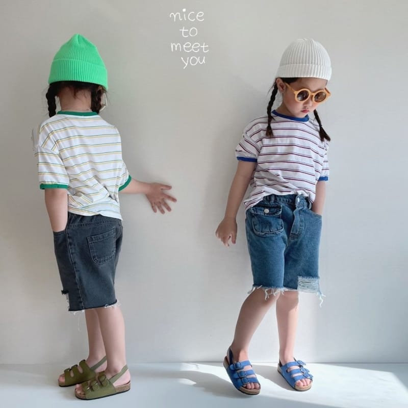 NICE TO MEET YOU - Korean Children Fashion - #Kfashion4kids - Herb Stripes Tee