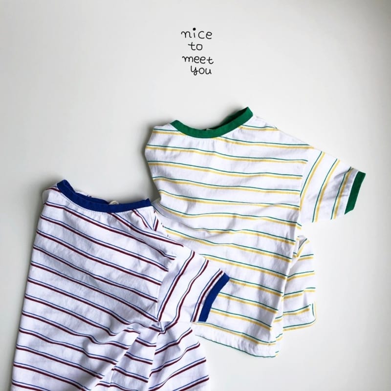 NICE TO MEET YOU - Korean Children Fashion - #Kfashion4kids - Herb Stripes Tee - 10
