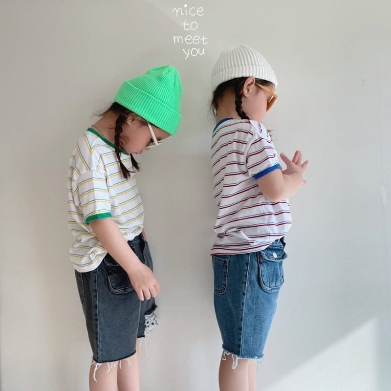 NICE TO MEET YOU - Korean Children Fashion - #Kfashion4kids - Herb Stripes Tee - 3