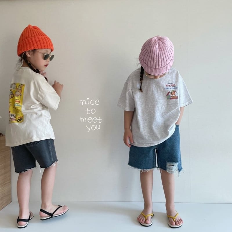 NICE TO MEET YOU - Korean Children Fashion - #Kfashion4kids - Milk Bear Tee