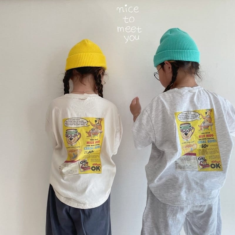 NICE TO MEET YOU - Korean Children Fashion - #Kfashion4kids - Milk Bear Tee - 11