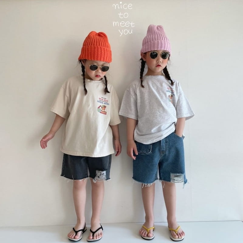 NICE TO MEET YOU - Korean Children Fashion - #Kfashion4kids - Milk Bear Tee - 2