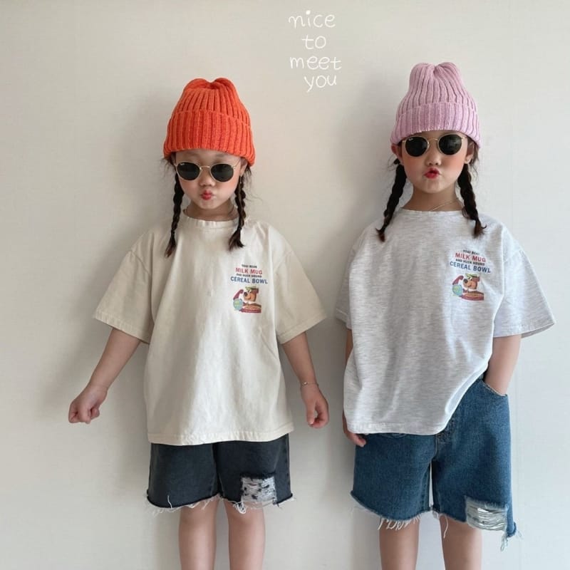NICE TO MEET YOU - Korean Children Fashion - #Kfashion4kids - Milk Bear Tee - 7