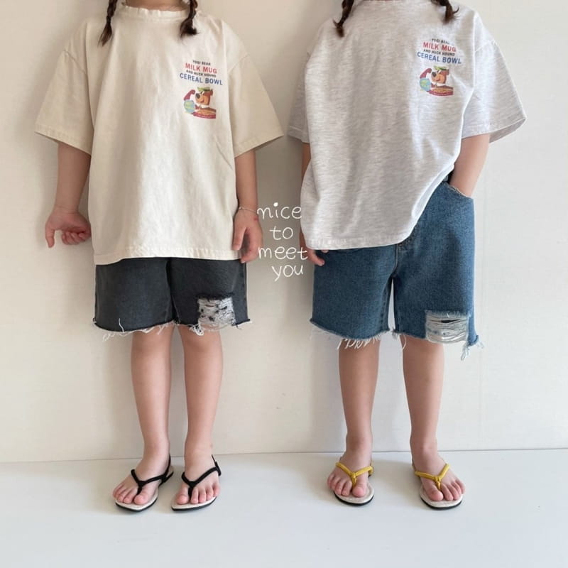 NICE TO MEET YOU - Korean Children Fashion - #Kfashion4kids - Milk Bear Tee - 8