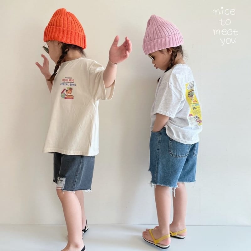 NICE TO MEET YOU - Korean Children Fashion - #Kfashion4kids - Milk Bear Tee - 9