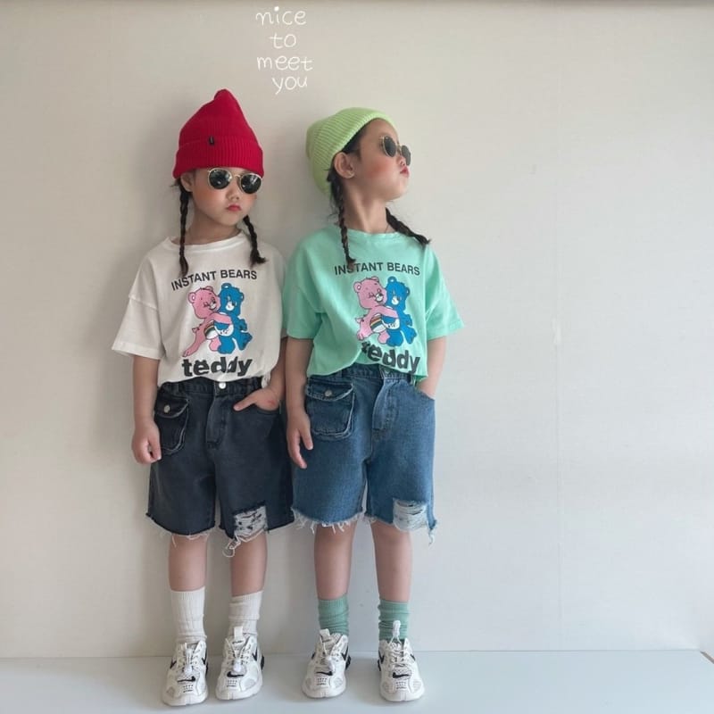 NICE TO MEET YOU - Korean Children Fashion - #Kfashion4kids - Teddy Bear Tee