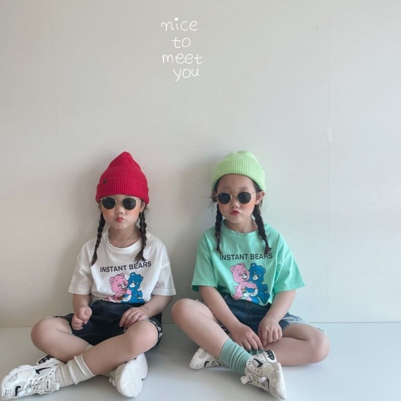 NICE TO MEET YOU - Korean Children Fashion - #Kfashion4kids - Teddy Bear Tee - 2