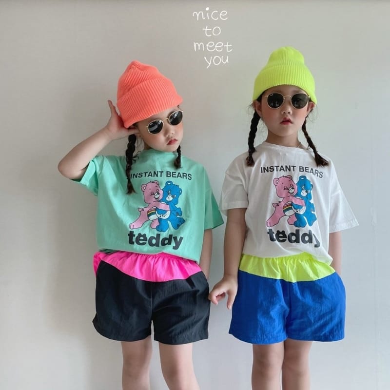 NICE TO MEET YOU - Korean Children Fashion - #Kfashion4kids - Teddy Bear Tee - 3