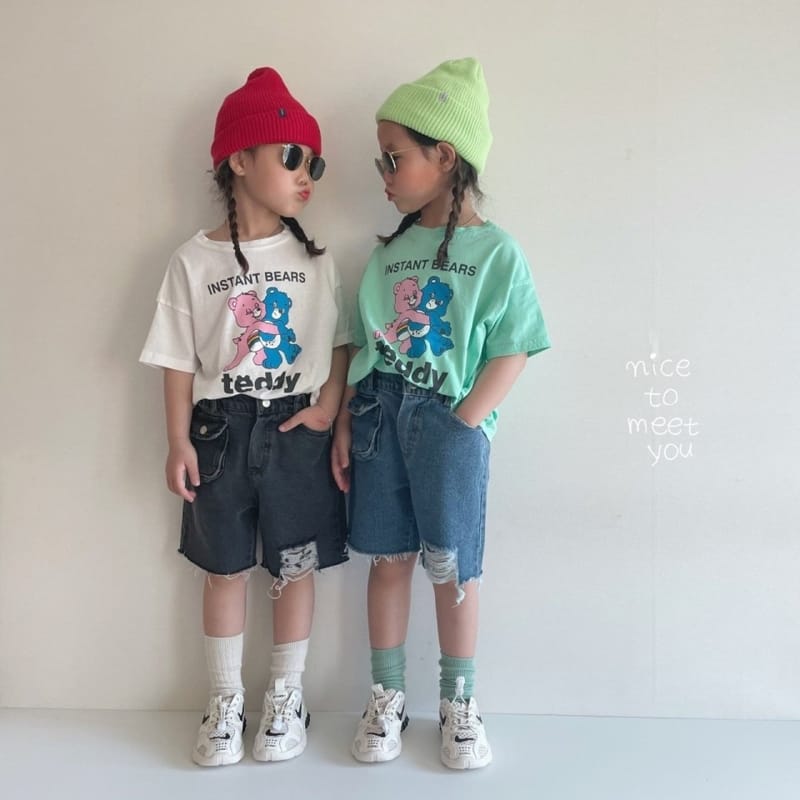 NICE TO MEET YOU - Korean Children Fashion - #Kfashion4kids - Teddy Bear Tee - 6