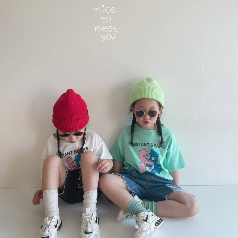 NICE TO MEET YOU - Korean Children Fashion - #Kfashion4kids - Teddy Bear Tee - 7
