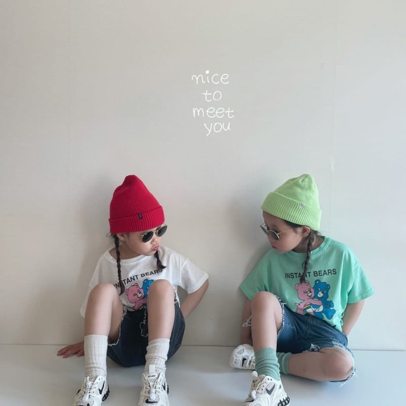NICE TO MEET YOU - Korean Children Fashion - #Kfashion4kids - Teddy Bear Tee - 8