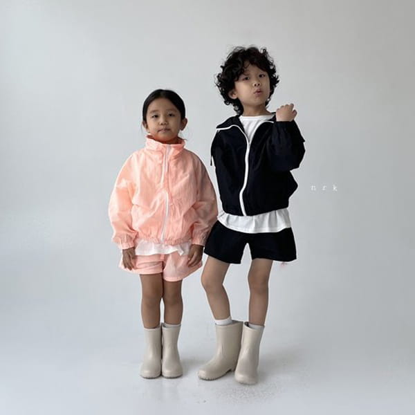 NRK - Korean Children Fashion - #Kfashion4kids - Crunch Zip-up Top Bottom Set