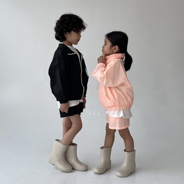 NRK - Korean Children Fashion - #Kfashion4kids - Crunch Zip-up Top Bottom Set - 6