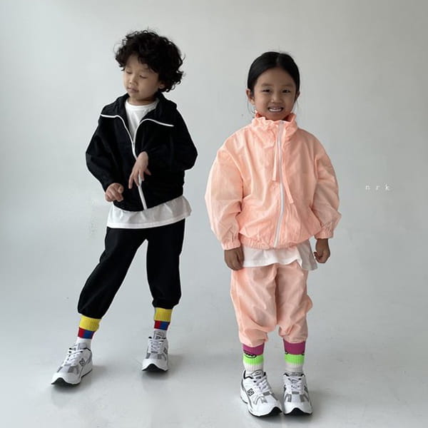 NRK - Korean Children Fashion - #Kfashion4kids - Crunch Zip-up Top Bottom Set - 8