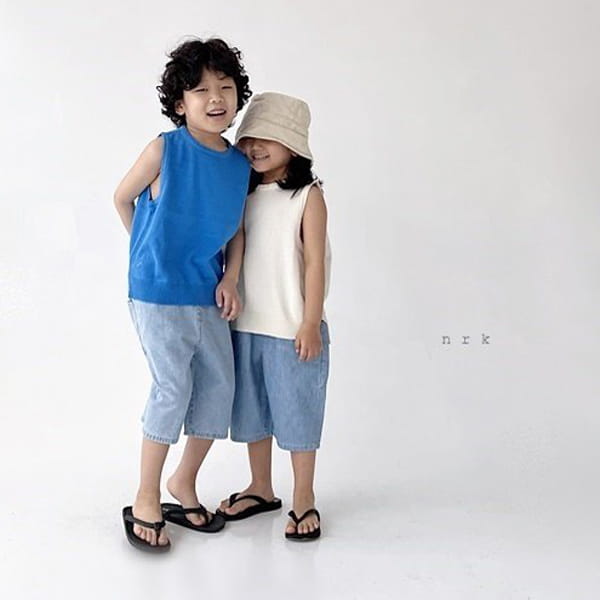 NRK - Korean Children Fashion - #Kfashion4kids - Half Moon Pocket Denim Shorts - 12
