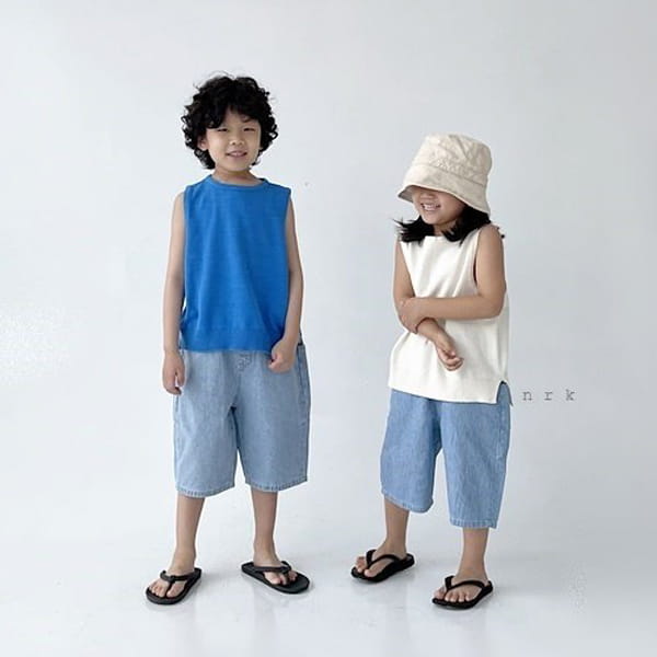 NRK - Korean Children Fashion - #Kfashion4kids - Half Moon Pocket Denim Shorts - 4