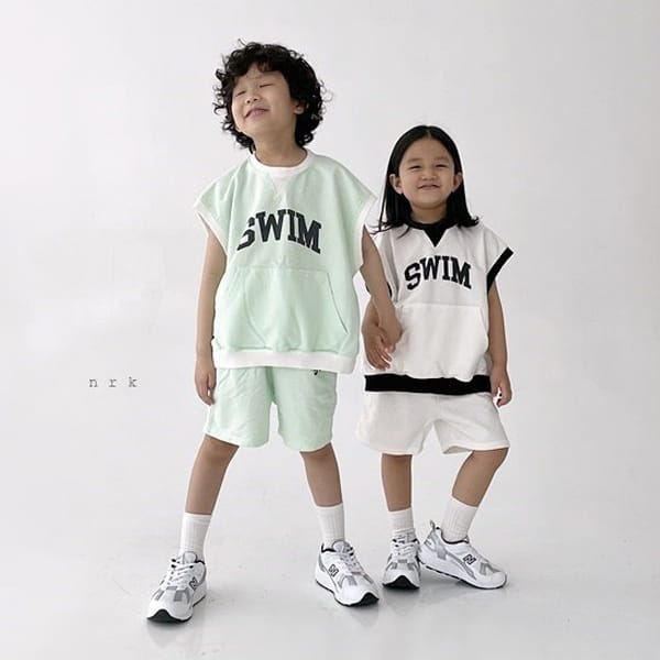 NRK - Korean Children Fashion - #Kfashion4kids - Swim Sleeveless Top Bottom Set