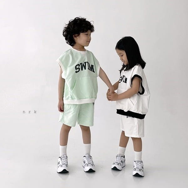 NRK - Korean Children Fashion - #Kfashion4kids - Swim Sleeveless Top Bottom Set - 12