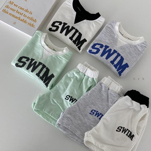 NRK - Korean Children Fashion - #Kfashion4kids - Swim Sleeveless Top Bottom Set - 2