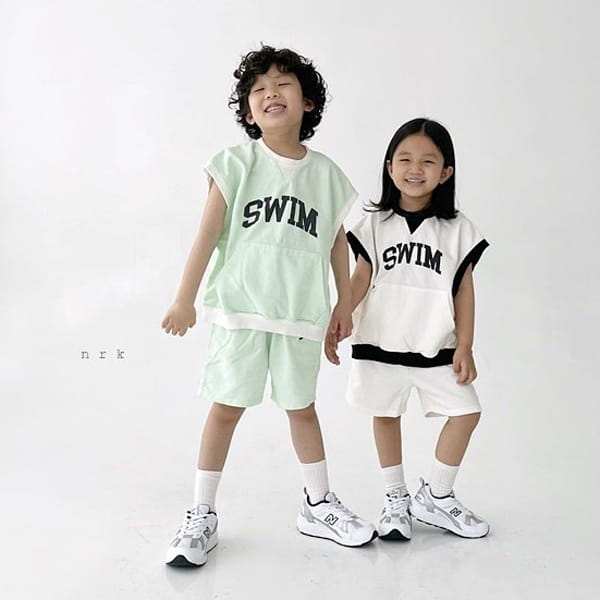 NRK - Korean Children Fashion - #Kfashion4kids - Swim Sleeveless Top Bottom Set - 4