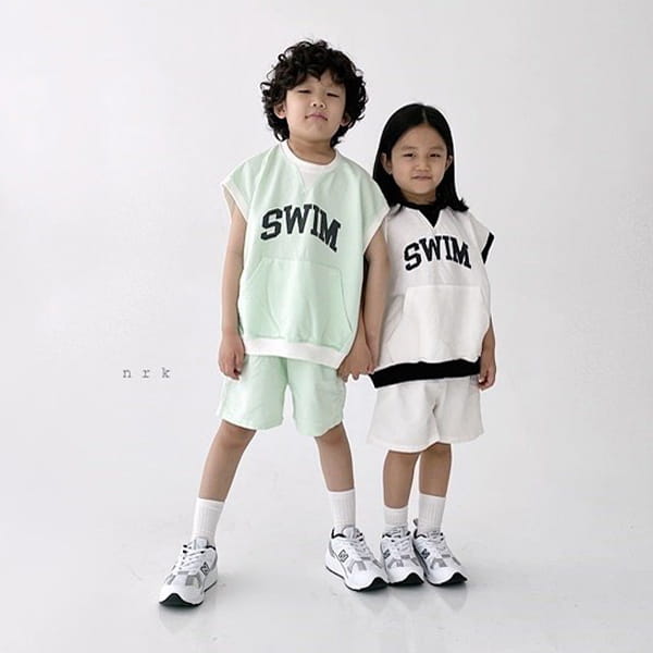 NRK - Korean Children Fashion - #Kfashion4kids - Swim Sleeveless Top Bottom Set - 5