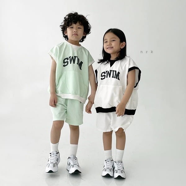 NRK - Korean Children Fashion - #Kfashion4kids - Swim Sleeveless Top Bottom Set - 6