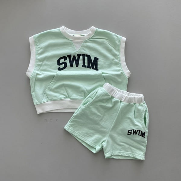 NRK - Korean Children Fashion - #Kfashion4kids - Swim Sleeveless Top Bottom Set - 7