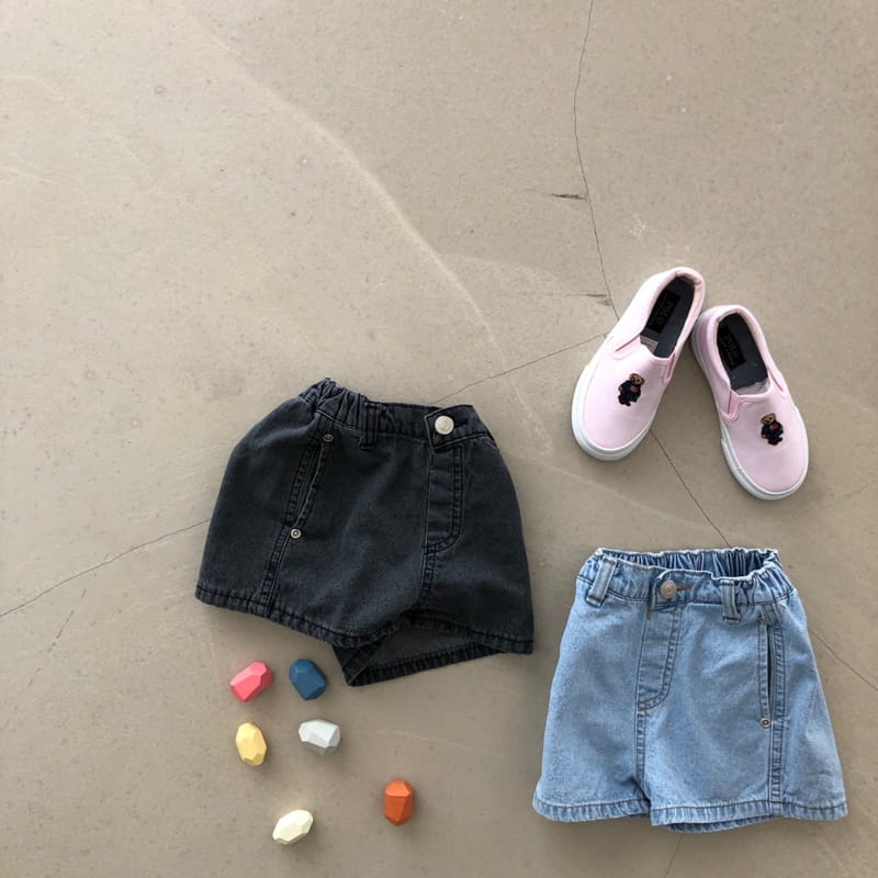 OATMEAL - Korean Children Fashion - #Kfashion4kids - Beaker Denim Shorts - 5