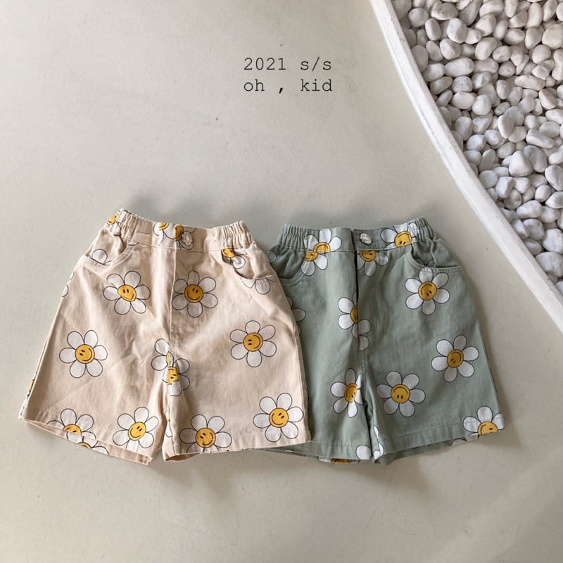 OH KID - Korean Children Fashion - #Kfashion4kids - Smile Flower Shorts