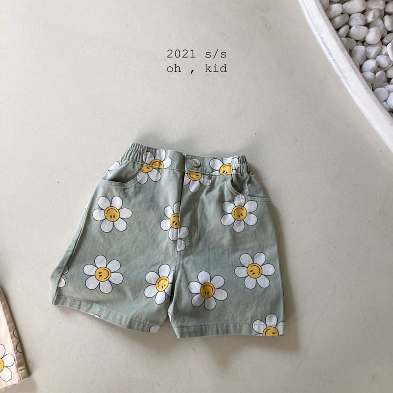 OH KID - Korean Children Fashion - #Kfashion4kids - Smile Flower Shorts - 3