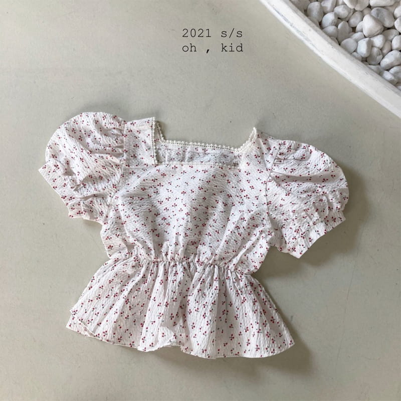 OH KID - Korean Children Fashion - #Kfashion4kids - Cherry Square Blouse