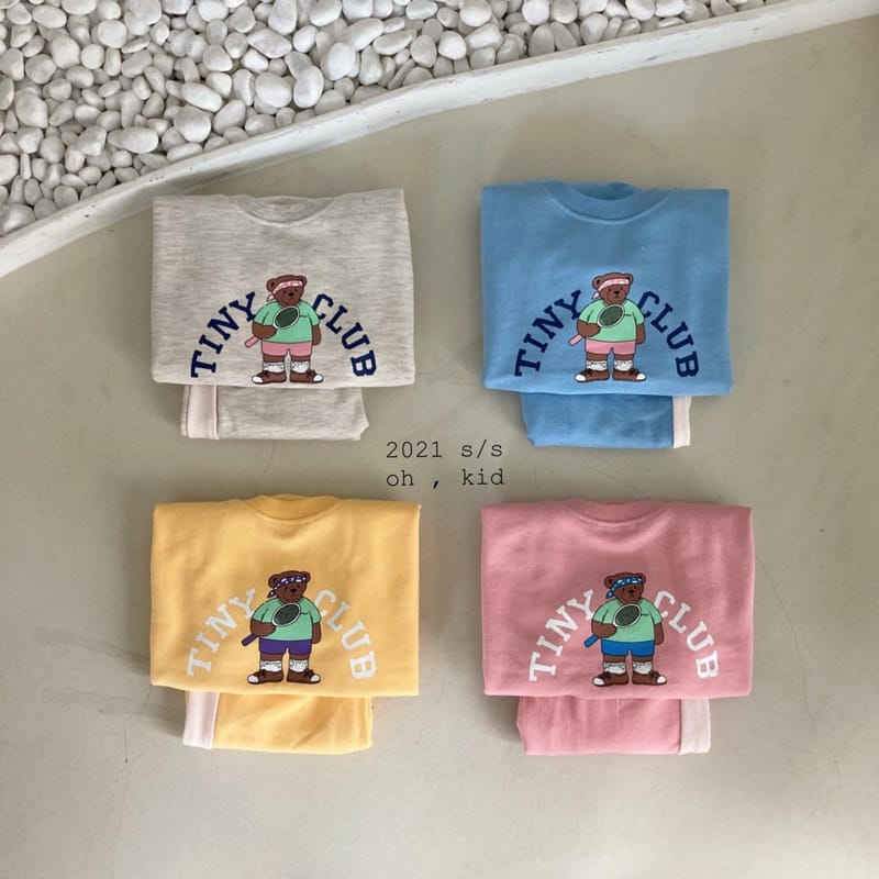 OH KID - Korean Children Fashion - #Kfashion4kids - Tennis Bear Top Bottom Set - 2