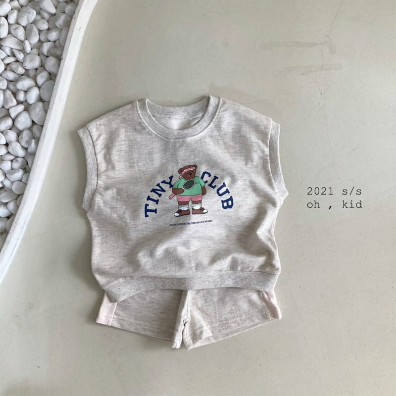 OH KID - Korean Children Fashion - #Kfashion4kids - Tennis Bear Top Bottom Set - 3