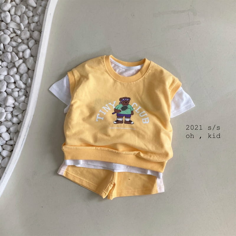 OH KID - Korean Children Fashion - #Kfashion4kids - Tennis Bear Top Bottom Set - 6
