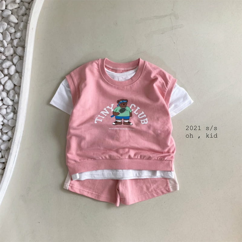 OH KID - Korean Children Fashion - #Kfashion4kids - Tennis Bear Top Bottom Set - 8