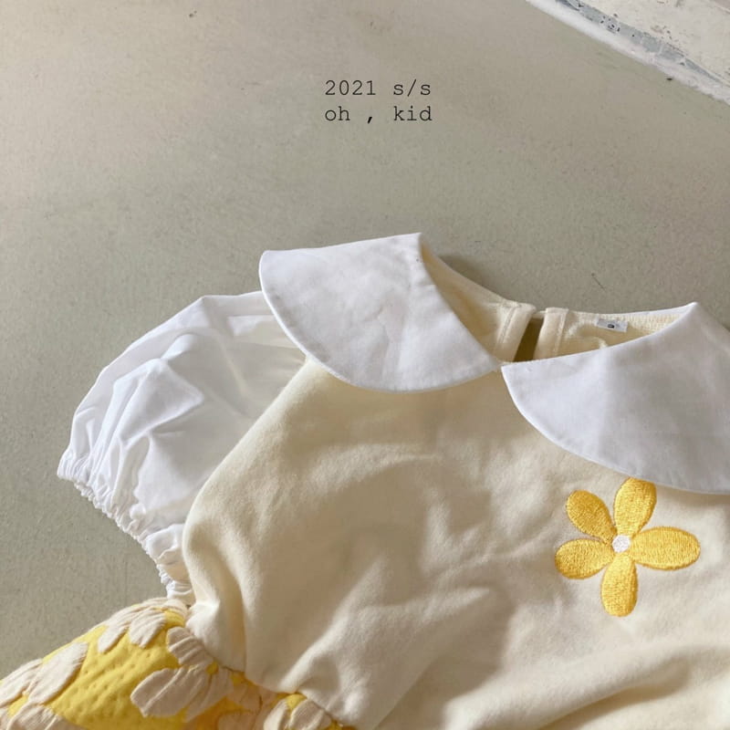 OH KID - Korean Children Fashion - #Kfashion4kids - Flower Top Bottom Set