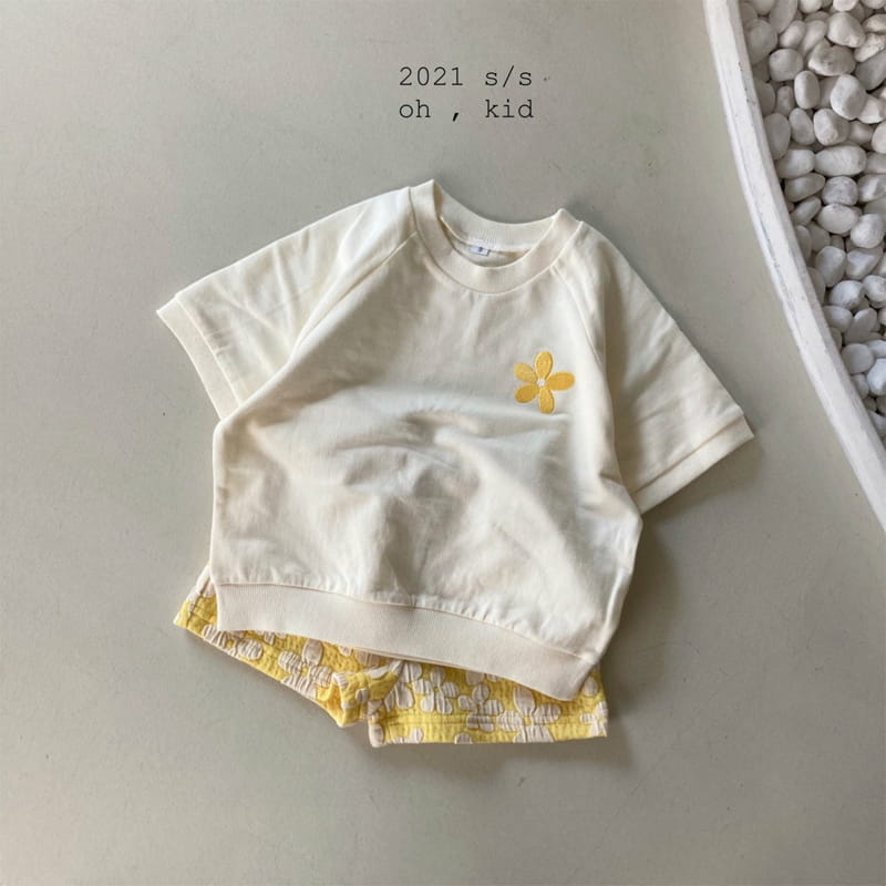OH KID - Korean Children Fashion - #Kfashion4kids - Flower Top Bottom Set - 4