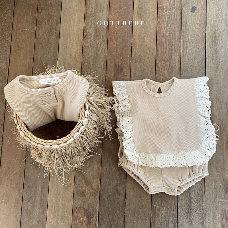 OOTT BEBE - Korean Children Fashion - #Kfashion4kids - Sugar Top Bottom Bib Set - 3