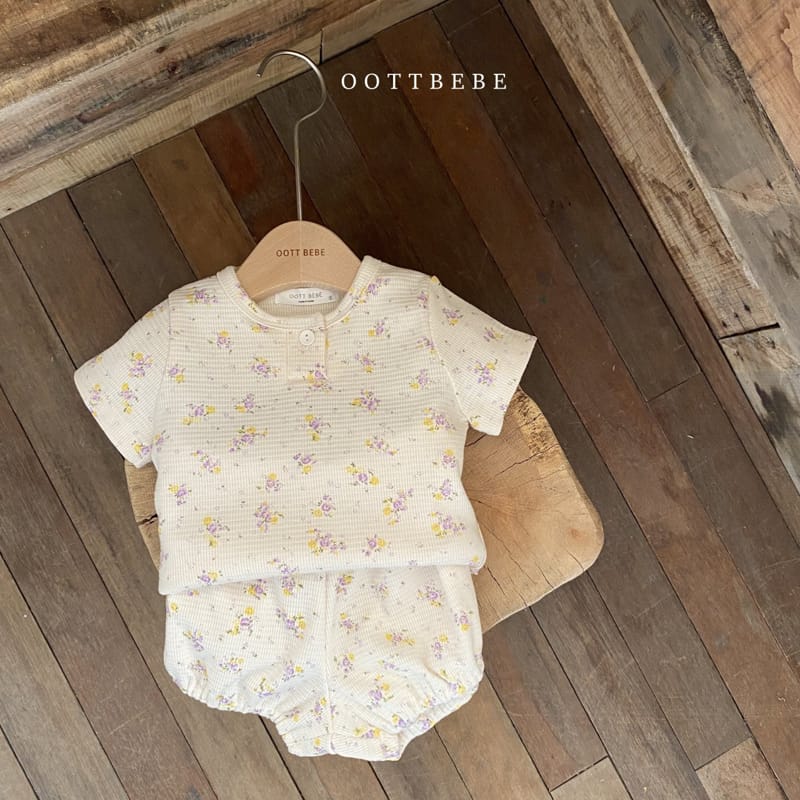 OOTT BEBE - Korean Children Fashion - #Kfashion4kids - Sugar Top Bottom Bib Set - 6