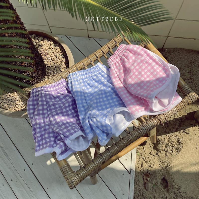 OOTT BEBE - Korean Children Fashion - #Kfashion4kids - Check Towel Pants - 12