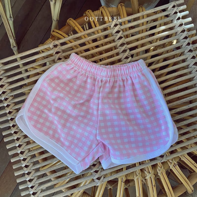 OOTT BEBE - Korean Children Fashion - #Kfashion4kids - Check Towel Pants - 3