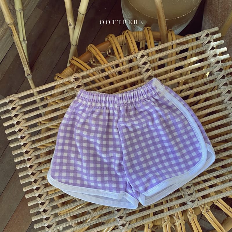 OOTT BEBE - Korean Children Fashion - #Kfashion4kids - Check Towel Pants - 4
