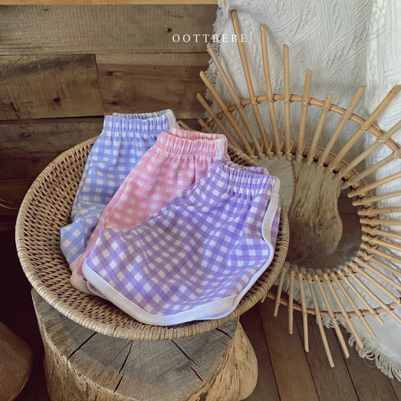 OOTT BEBE - Korean Children Fashion - #Kfashion4kids - Check Towel Pants - 7
