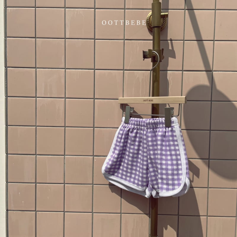 OOTT BEBE - Korean Children Fashion - #Kfashion4kids - Check Towel Pants - 9