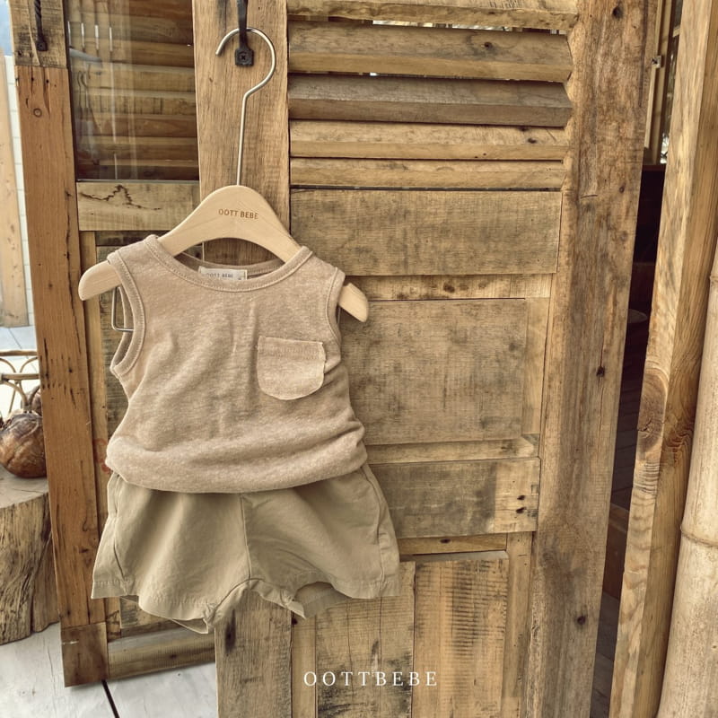 OOTT BEBE - Korean Children Fashion - #Kfashion4kids - Linen Sleeveless Cardigan Set