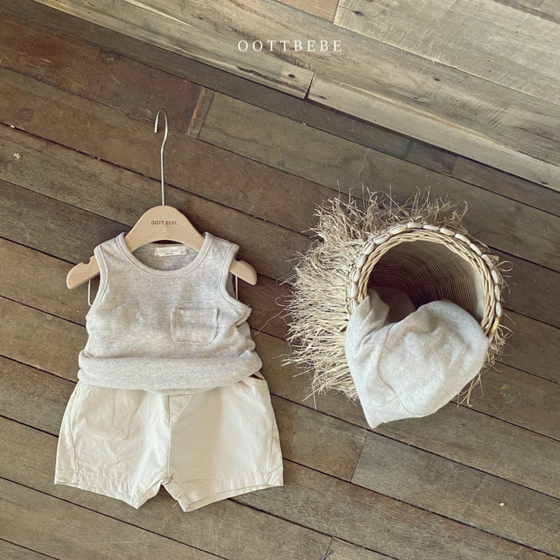 OOTT BEBE - Korean Children Fashion - #Kfashion4kids - Linen Sleeveless Cardigan Set - 3