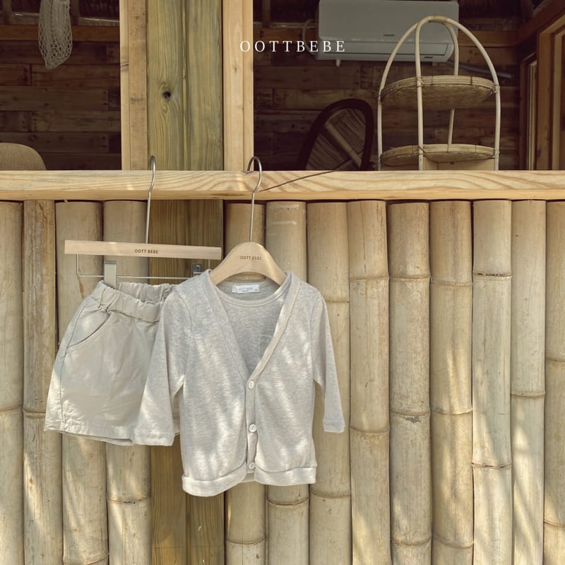 OOTT BEBE - Korean Children Fashion - #Kfashion4kids - Linen Sleeveless Cardigan Set - 4