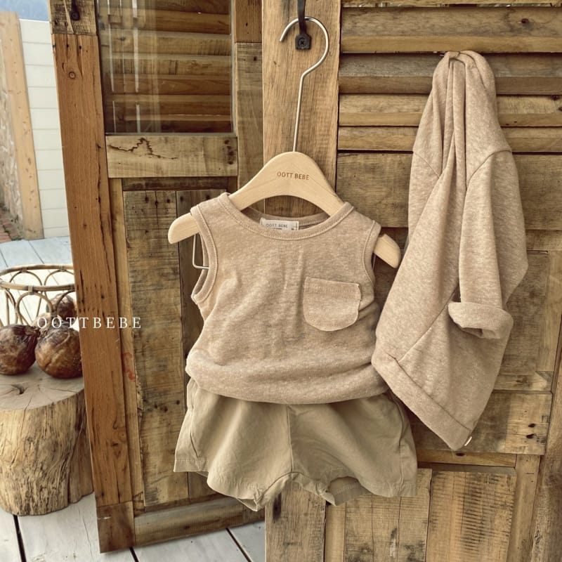 OOTT BEBE - Korean Children Fashion - #Kfashion4kids - Linen Sleeveless Cardigan Set - 7