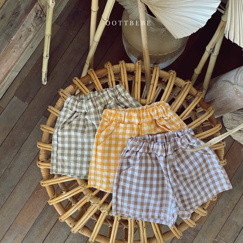OOTT BEBE - Korean Children Fashion - #Kfashion4kids - Saint Check Shorts - 12